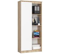 Bibliothèque de bureau - AKORD - R80 - Chêne Sonoma - 8 étagères - 80x35x180 cm