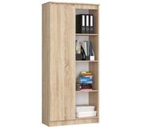 Bibliothèque de bureau AKORD R80 Chêne Sonoma 80 cm 1 porte façade Chêne Sonoma 8 étagères 80x35x180 cm Chêne Sonoma G