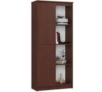 Bibliothèque de bureau AKORD R80 Wengé 80 cm 1 porte façade Wengé 8 étagères 80x35x180 cm
