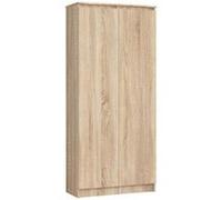 Bibliothèque de bureau, armoire akord r80 chêne sonoma 80 cm 2 portes façade chêne sonoma 8 étagères 80x35x180 cm Bois G