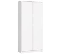 Bibliothèque de bureau Armoire R80 Blanche 80 cm 2 portes façade Blanche 8 étagères 80x35x180 cm