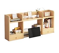 Bibliothèque de bureau - Bibliothèque en bois pour bureau d'ordinateur, Buffet de rangement à 3 niveaux avec 5 étagères, organisateur de bureau pour bureau, maison, dortoir