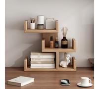 Bibliothèque de bureau de style moderne, ouverte à 3 niveaux, petite étagère de bureau pour dortoir, organiseurs de bureau en bois, pour bureau d'ordinateur, coiffeuse