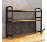 Bibliothèque de bureau d'ordinateur multifonction à 2 niveaux pour fournitures de bureau à domicile, fond de grille pour dortoir et plus encore