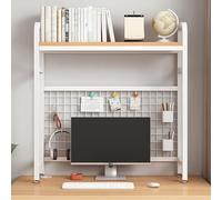 Bibliothèque de bureau en fer à 2 couches - Étagère moderne pour bureau à domicile et dortoir universitaire, dimensions : 55 x 20 x 89 cm