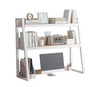 Bibliothèque De Bureau En Métal Pour Ordinateur - Étagère De Bureau Trapézoïdale À 2 Niveaux, Étagère De Comptoir Polyvalente, Présentoir De Rangement Indépendant Pour Livres Et Magazines(B,55X32X90CM
