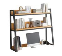 Bibliothèque De Bureau En Métal Pour Ordinateur - Étagère De Bureau Trapézoïdale À 2 Niveaux, Étagère De Comptoir Polyvalente, Présentoir De Rangement Indépendant Pour Livres Et Magazines(A,95X32X90CM
