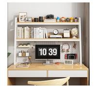 Bibliothèque de bureau extensible à 2 niveaux avec rails latéraux Jaune 95 x 25 x 90 cm