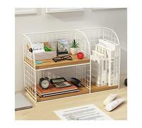 Bibliothèque de bureau ktop Organizer, support de stockage de fichiers k, étagère k à 2 couches, support d'organisation k pour enfants, 15,7 x 6,2 x 9,8 pouces, support de rangement blanc avec n étag