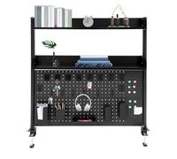 Bibliothèque de bureau polyvalente à clip - Design ouvert - Couleurs au choix - Tailles au choix - Pour bureau, chambre à coucher (noir, 100 x 95 x 12,5 cm)