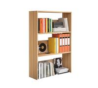 Bibliothèque de Bureau pour Ordinateur à 3 Niveaux Compartiment Ouvert Étagère de Bureau Modulable Hauteur 96 cm pour Maison, Dortoir(Natural,60cm)