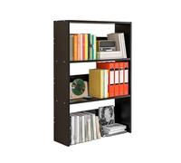 Bibliothèque de Bureau pour Ordinateur à 3 Niveaux Compartiment Ouvert Étagère de Bureau Modulable Hauteur 96 cm pour Maison, Dortoir(Black,40cm)