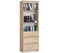 Bibliothèque de bureau R60 Chêne Sonoma 60 cm 3 tiroirs façade Chêne Sonoma 3 étagères 60x35x180 cm