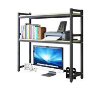 Bibliothèque De Bureau Réglable À 2 Niveaux - Étagère De Rangement En Bois Et Métal, Étagère De Comptoir Polyvalente, Présentoir De Bureau Autonome, Étagère De Rangement Pour Dortoir(C,115X24X90CM)