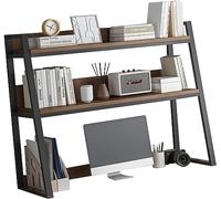 Bibliothèque de bureau réglable - Bibliothèque à échelle pour ordinateur de bureau, étagère de comptoir polyvalente à 1/2 niveaux, étagère de rangement, support organisateur pour la maison, le dorto