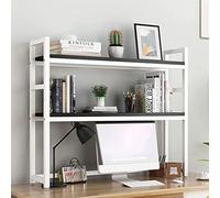 Bibliothèque De Comptoir Réglable À 2 Niveaux - Bibliothèque De Bureau En Métal Pour Bureaux D'ordinateur, Support D'imprimante De Table, Présentoir De Rangement De Table Ouvert(C,55X24X90cm)