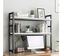 Bibliothèque De Comptoir Réglable À 2 Niveaux - Bibliothèque De Bureau En Métal Pour Bureaux D'ordinateur, Support D'imprimante De Table, Présentoir De Rangement De Table Ouvert(B,55X24X90cm)