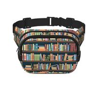 Bibliothèque de dessin animé imprimé rat de bibliothèque accessoire d'entraînement carré double couche sac banane tendance voyage pour homme et femme
