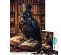 Bibliothèque de Livres Smart Raven Puzzle de 1000 pièces pour Adolescents Jeu Intelligent pour Partager Un Moment de complicité Assemblage d'images Pièce d'art 38x52cm