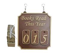 Bibliothèque - Décoration de livre moderne | Compteur de lecture élégant | Jusqu'à 999 livres lus cette année Tracker pour la bibliothèque à domicile, le salon, les études, les hommes, les amateurs de