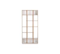 Bibliothèque Design 6 Étagères "Newbury" 210cm Chêne & Blanc