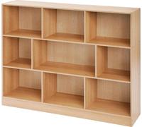 Bibliothèque, design 9 compartiments, surface élégante en bois, petit brun