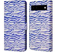 bibliothèque design imoshion pour le Google Pixel 6a - Rayures blanches et bleues