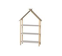 - Bibliothèque design maison 3 étagères - H. 131 cm - Bois et Blanc - Dream