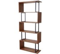 Bibliothèque Dohna 183x80cm structure 3D 5 niveaux chêne sauvage Marron G