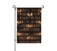 Bibliothèque - Drapeau de jardin d'automne double face - Décoration saisonnière durable pour décoration de porche