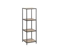 - Bibliothèque droite 3 niveaux en MDF et Métal - Beige et Noir - Sireine