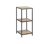 Toilinux - Bibliothèque droite petit modèle 2 niveaux en MDF et Métal - Beige et Noir - Sireine Beige G