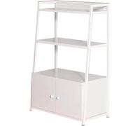 Bibliothèque échelle ouverte à 4 niveaux avec tiroirs de rangement, étagère industrielle autonome, présentoir moderne pour salon, chambre, bureau à domicile, salle de bain