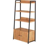 Bibliothèque échelle ouverte à 4 niveaux avec tiroirs de rangement, étagère industrielle autonome, présentoir moderne pour salon, chambre, bureau à domicile, salle de bain
