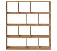 Bibliothèque élégant - ECOHOME - bois d'ingénierie - chêne artisanal - 132 x 29 x 141 5 cm - 12 compartiments ouverts@150524
