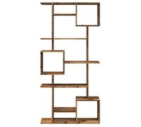 Bibliothèque élégant - ECOHOME - bois d'ingénierie - chêne fumé - 92 x 29 x 188 cm - 9 compartiments ouverts@519279