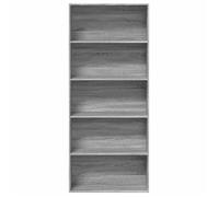 Bibliothèque élégant - ECOHOME - bois d'ingénierie - sonoma gris - 80 x 30 x 189 cm - 5 compartiments ouverts@405111