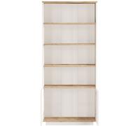 Bibliothèque élégante - FR16 - 2 portes - 75 x 168 x 27 cm - Pin atlantique / Blanc
