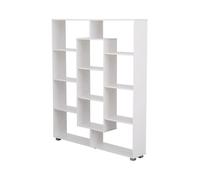 Bibliothèque - EMILY - 11 étagères - Blanc - Bois massif - Style scandinave moderne