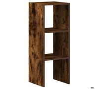 Bibliothèque empilable chêne fumé - 30x30x80 cm - Bois d'ingénierie - Capacité 60 kg - Étagères multiples - Empilable