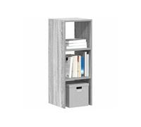 vidaXL Bibliothèque empilable Sonoma Gris 30x30x80 cm Bois ingénierie, étagère, étagère à Livres, Support de Livre, Armoire de Rangement