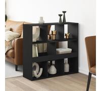 Bibliothèque en aggloméré noir 100 x 33 x 94,5 cm avec 8 étagères pour économiser de l'espace pour salon, bureau, entrée, design classique et fonctionnel