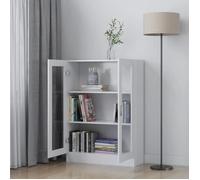 Bibliothèque en Aggloméré - RILLBUS - Armoire à vitrine - 82.5 x 30.5 x 115 cm - Blanc