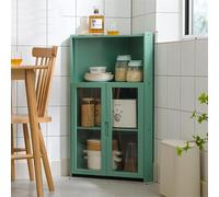 Bibliothèque en bambou avec portes en verre, style moderne du milieu du siècle, étagère sur pied pour salon, chambre à coucher, bureau à domicile