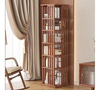 Bibliothèque en bambou rotative à 360°, design ouvert, étagère de rangement rotative pour la maison ou le bureau, idéale pour organiser des livres et plus encore