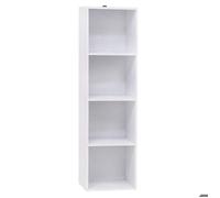 Bibliothèque en bois 4 cubes étagères de bureau 106 cm blanc 19_0000388