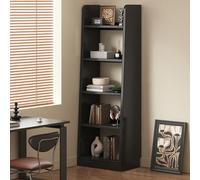 Bibliothèque en bois à 5 niveaux - Étagère autonome peu encombrante pour salon et chambre à coucher