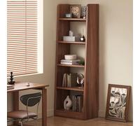 Bibliothèque en bois à 5 niveaux - Étagère autonome peu encombrante pour salon et chambre à coucher