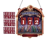 Bibliothèque en bois avec 30 plaques numérotées - Ornement d'étagère de lecture | Panneau décoratif de de bibliothèque | Accessoire bibliophile, bureau, maison, coin lecture, cadeau pour les