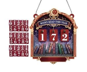Bibliothèque en bois avec 30 plaques numérotées - Ornement d'étagère de lecture | Panneau décoratif de de bibliothèque | Accessoire bibliophile, bureau, maison, coin lecture, cadeau pour les
